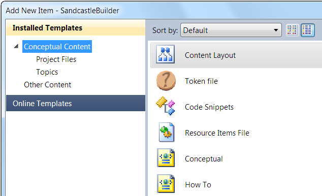 Visual Studio Add New Item dialog